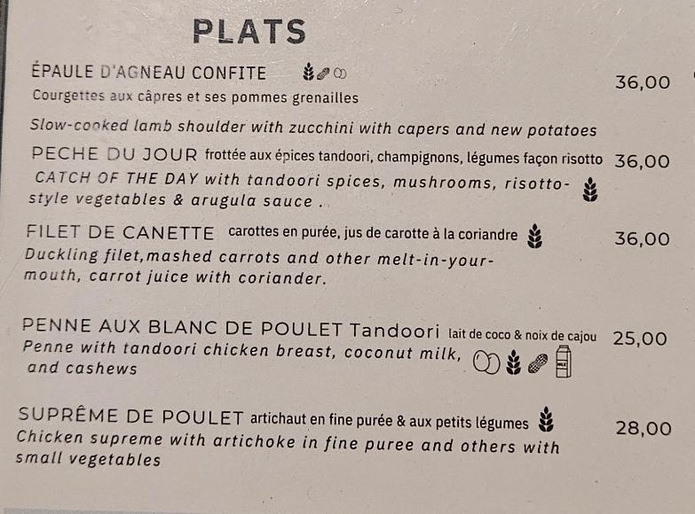 I love Paris Aéroport Roissy Terminal 2E - Menu Image 1