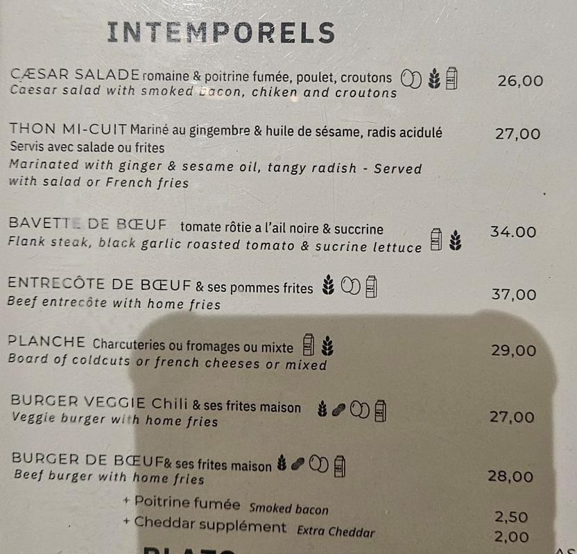 I love Paris Aéroport Roissy Terminal 2E - Menu Image 2